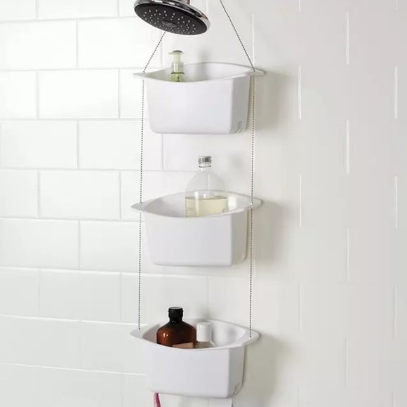 Umbra Oasis Hanging Shower Caddy-3 basket-Frosted - Picture 1 of 5